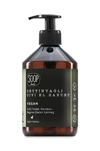 SOOP %100 Doğal Zeytinyağlı Sıvı El Sabunu 500 ml | Nemlendirici, Vegan | %10...