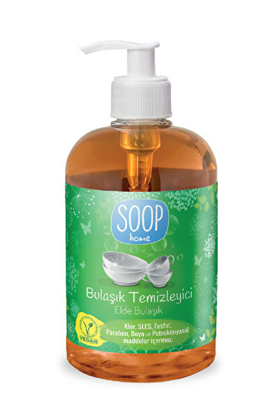 SOOP %100 Doğal Bitkisel Elde Bulaşık Deterjanı 500 ml Limon Kokulu Kalıntı B...