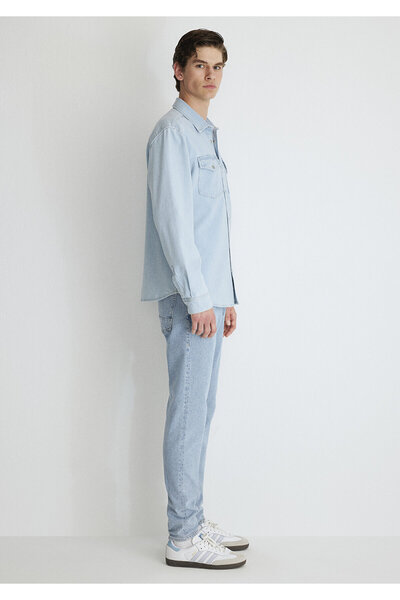 Mavi Ted Casual Açık Mavi Jean Gömlek Slim Fit / Dar Kesim 0210909-87153