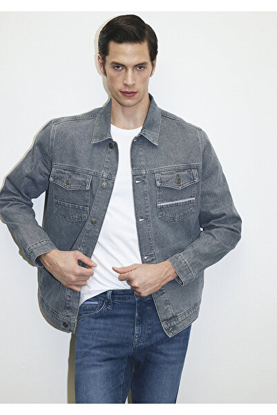 Mavi Loran Premium Blue Puslu Açık Gri Jean Ceket 0110003-86615