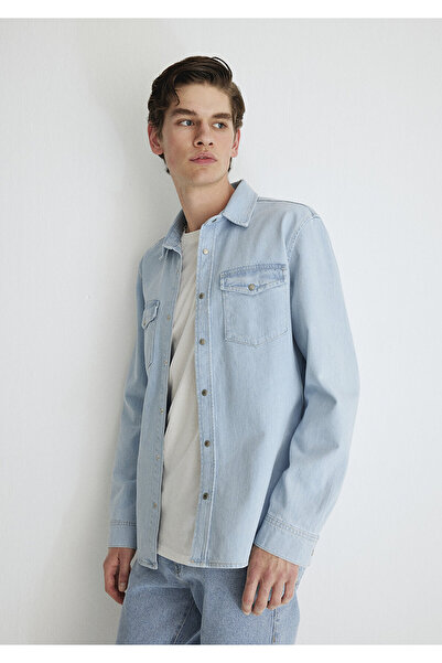 Mavi Ted Casual Light Blue Jean πουκάμισο Slim Fit / Slim Fit0210909-87153