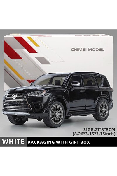 Choice سيارة رياضية فاخرة LX600 للطرق الوعرة بمقياس 1:24، باللون الأسود مع صن...
