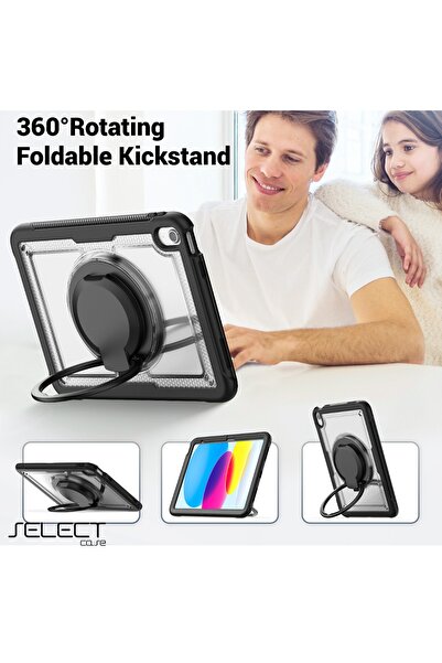 SELECT Shockproof Case for iPad 9th Generation 10.2-inch - Child-Safe Design with 360-Degree Rotating Stand and Thermoline