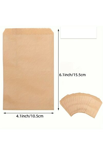 Choice 100 قطعة 4 × 6 بوصة 50 قطعة / 100 قطعة أكياس ورق كرافت طبيعية، أكياس ت...