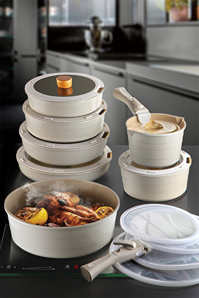 NEOFLAM Midas Set Beige Induction 18 Pieces