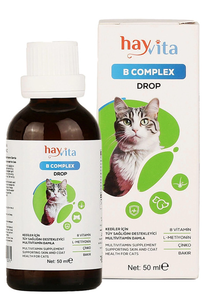 Hayvita B Complex Vitamin 50ml - Kediler Için Tüy Sağlığını Destekleyici Mult...