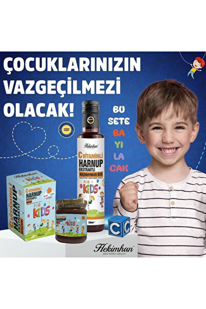 hekimhan bitkisel C vitaminli Harnup ekstraklı çocuk macunu ve pekmezi