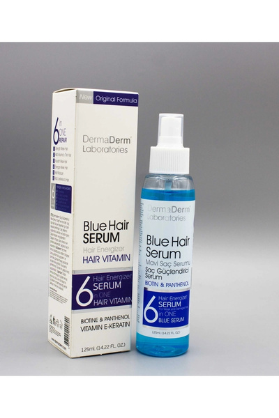 DermaDerm Mavi Saç Serumu 125 ml Ve Mavi Serum Şampuan 250 ml Vitamin, Biotin Ve Pantenol