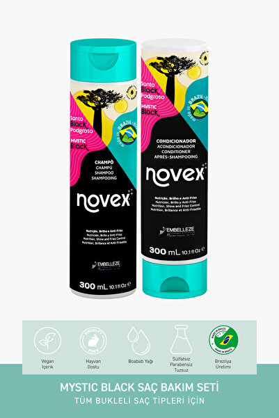 NOVEX Mystic Black - Kuru Bukleli Saçlar Için Onarıcı Şampuan 300ml Saç Kremi...