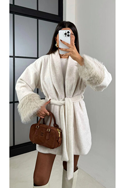 My Blog Кашмирено сако с камък на яката и кожа - 2509