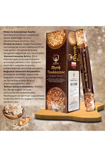 Çare Burada Myrrh  Frankincense Akgünlük Tütsüsü 20 Çubuk