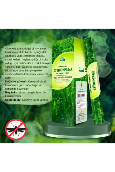 Çare Burada Citronella Sivrisinek Tütsüsü 20 Çubuk