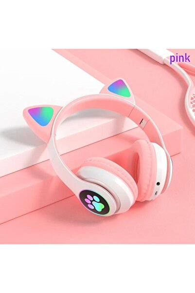 Torima Bluetooth Kulaklık Kulak Üstü Kedi Tasarımlı Kablosuz Kulaklık STN-28 Pembe