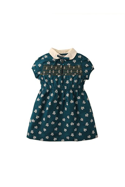 Gingersnaps فستان بناتي بطبعة زهور وتفاصيل شريط عند الياقة