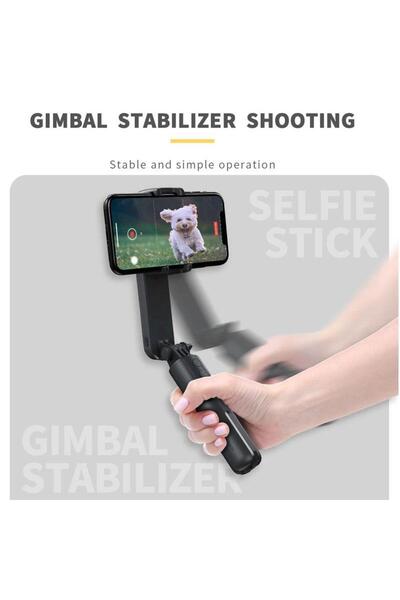 Torima L09 Profesyonel Işıklı Gimbal Öz Çekim Telefon Sabitleyici Video Çekimi Siyah