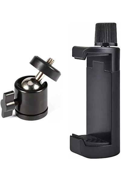 Coverzone Telefon Tripod Tutucu Başlık + Tripod 90 Derece Yönlendirme Aparatı...