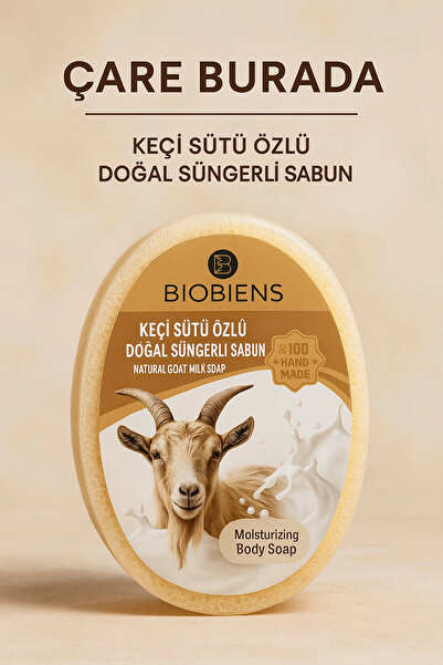 Çare Burada Biobiens - Keçi Sütü Özlü Doğal Süngerli Sabun 135 gr