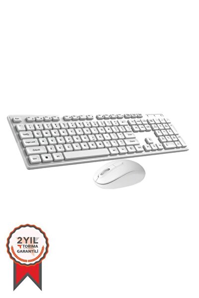 Torima Kablosuz Q Klavye Mouse Seti TMK-02 Beyaz