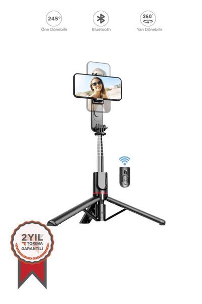Torima L15 Siyah Led Işıklı Selfie Çubuğu Kablosuz Tripot Selfie Monopod Selfie Stick