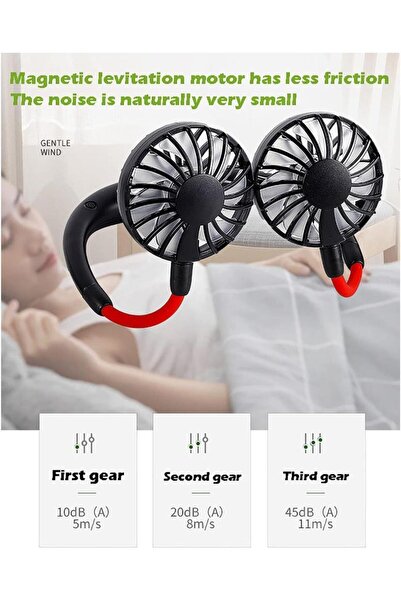 Torima F-04 Eller Serbest Boyuna Asılabilir Şarjlı 3 Kademeli Vantilatör Klima Soğutucu Fan Mavi