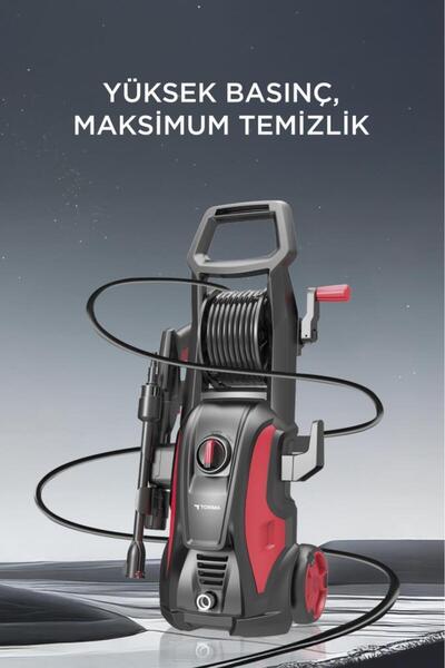 Torima HPC-01 Kırmızı Yüksek Basınçlı Oto, Halı, Bahçe Temizleme ve Yıkama Makinesi – 2000W, 150 Bar
