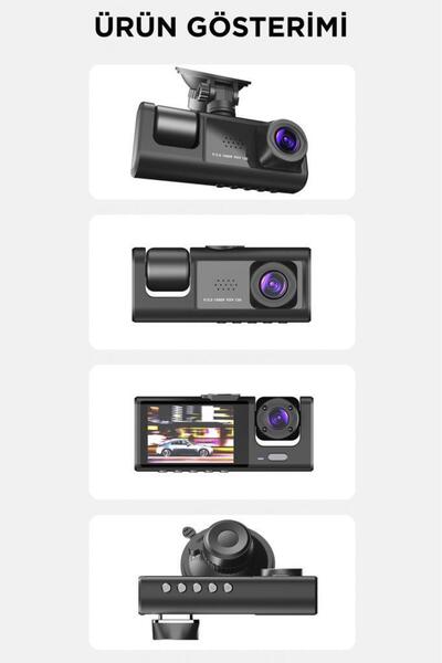 Torima TA-01 Siyah 1080p Araç içi 3 Kameralı Lcd Ekranlı Gece Görüşlü Araç Kamerası