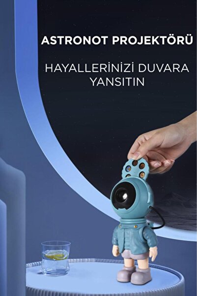 Torima LW-37 Mavi Astronot Projektör Gece Lambası Gökyüzü Star Projeksiyon Kumandalı Aydınlatma