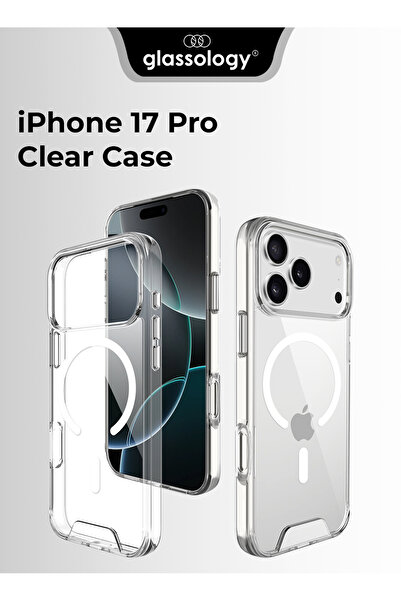 Glassology جراب مغناطيسي شفاف متوافق مع iPhone 17 Pro، غطاء حماية شفاف رفيع