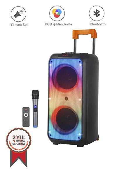 Torima TORİMA NDR-1095 Siyah Taşınabilir Büyük Boy Rgb Bluetooth Mikrofonlu Parti Hoparlör