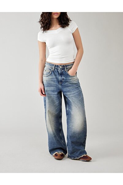 september island جينز كلاسيكي أزرق فضفاض وواسع الساق (مناسب للطول من 175 سم ف...
