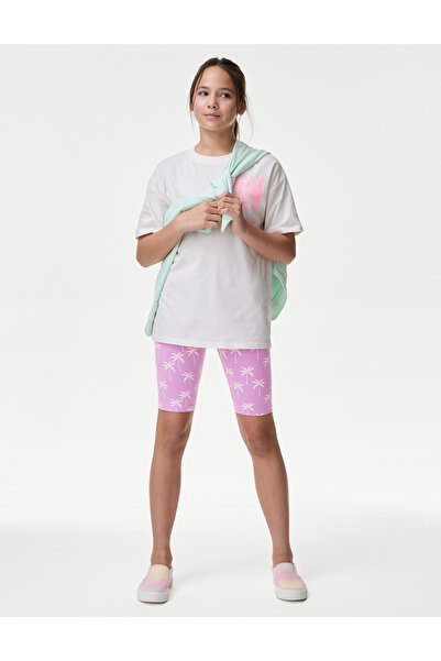 Marks & Spencer Regular Fit Desenli Biker Şort (6-16 Yaş)