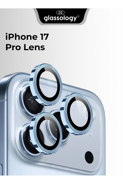 Glassology Camera Lens Protector Compatible with iPhone 17 Pro/Pro Max – Blue, Scratch Resistant
