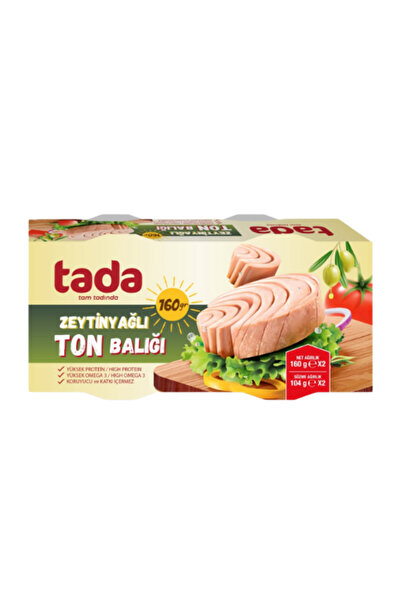 Tada Zeytinyağlı Klasik Ton Balığı 160 g x 32 Adet (2'li 16 Paket) – Avantajlı Paket