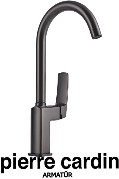 Pierre Cardin Zeno Gun Metal Kuğu Evye Armatürü – Kuğu Tipi Eviye Bataryası