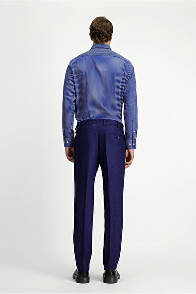 Kiğılı Regular Fit Yünlü Pileli Flanel Klasik Kumaş Pantolon