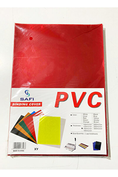 Modellino 100'lü A4 Cilt Kapağı PVC Şeffaf Renkli 150 Micron