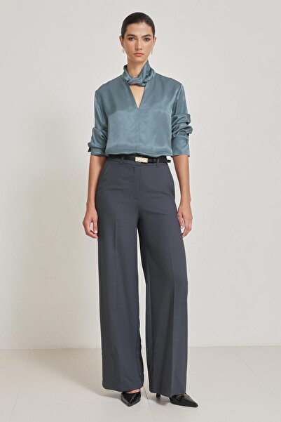 Setre Petrol Cep Detaylı Rahat Kesim Geniş Paça Pantolon