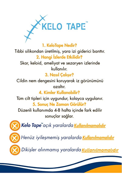 Kelo Tape Soft Silikon Bant Estetik Keloid Yanık Sezaryen Dikiş Ameliyat Izi Giderici 2cm X 3mt