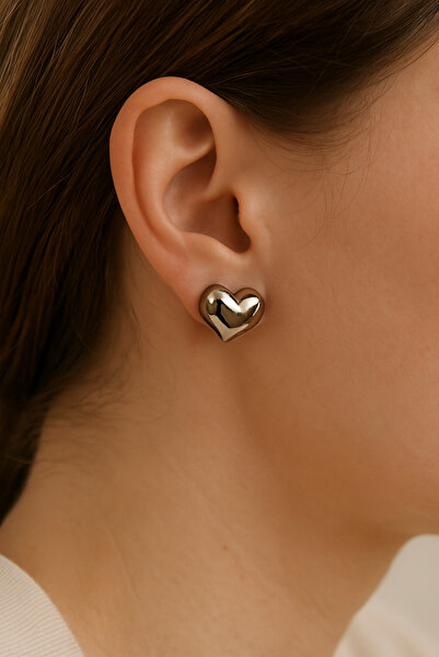 stainles steel Tombul Kalp Küpe