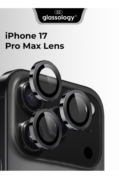 Glassology واقي عدسة الكاميرا متوافق مع iPhone 17 Pro/Pro Max - أسود، مقاوم ل...