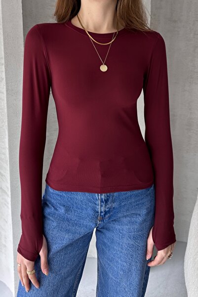 EYYE Μπλούζα με κορδόνια σε μπορντό χρώμα