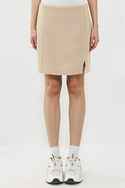 Hiccup Yırtmaçlı Düz Mini Etek