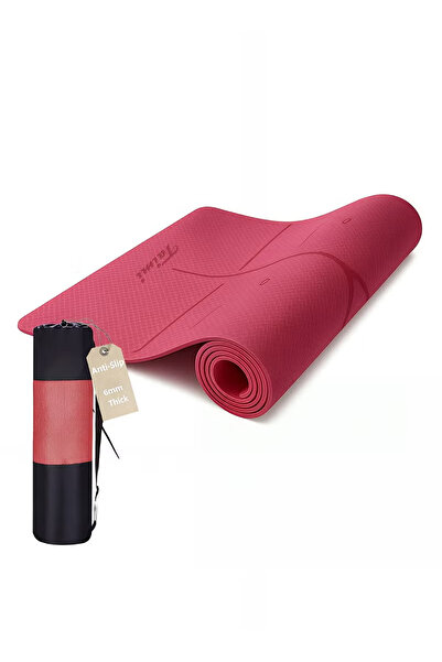 Taimi 6mm Yoga Mat High-resistance for Shock-absorbing, and Knee-supporting 183x61cm- Snow Red