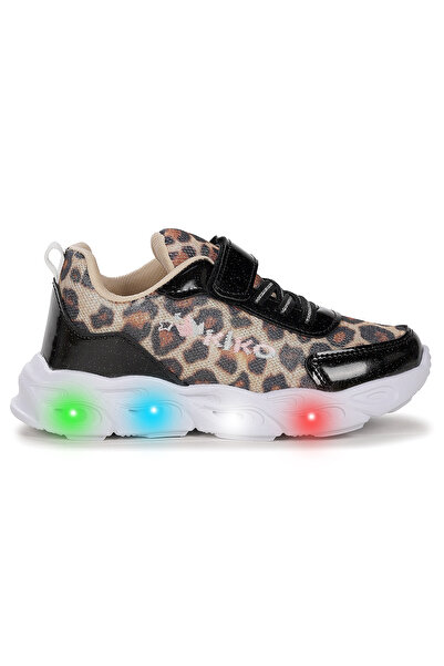 Kiko Kids Teno Leopar Desenli Cırtlı Işıklı Kız Çocuk Spor Ayakkabı