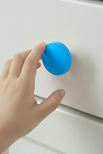 MegaVitrin Blue Children's Room Furniture Handle - 55 mm - Abs Plastic Single Button Cabinet and Drawer Handle