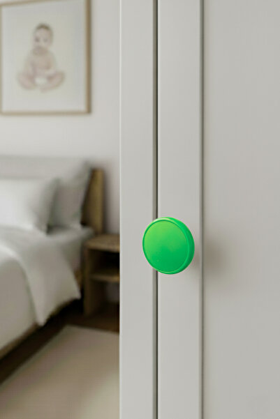 MegaVitrin Green Children's Room Furniture Handle - 55 mm - Abs Plastic Single Button Cabinet and Drawer Handle