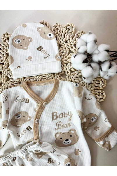 MBK GARDEN Newborn Unisex Baby Cute Baby Bear Set of 3 (0-3 Months)