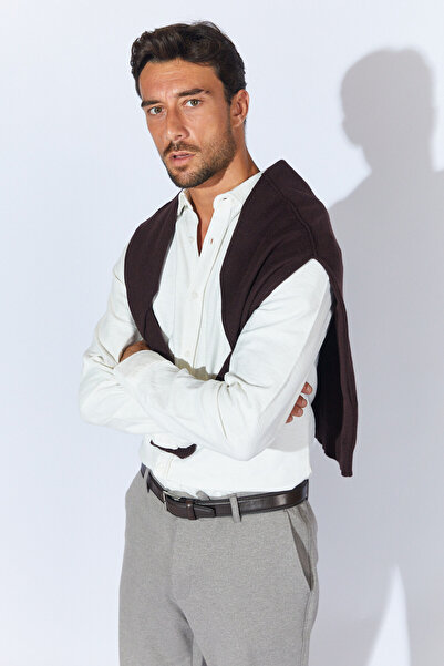 Manche Πουκάμισο εφαρμοστό Flamlı - Λευκό |   MES111363-01