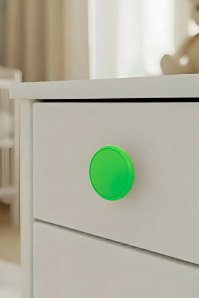 MegaVitrin Green Children's Room Furniture Handle - 55 mm - Abs Plastic Single Button Cabinet and Drawer Handle