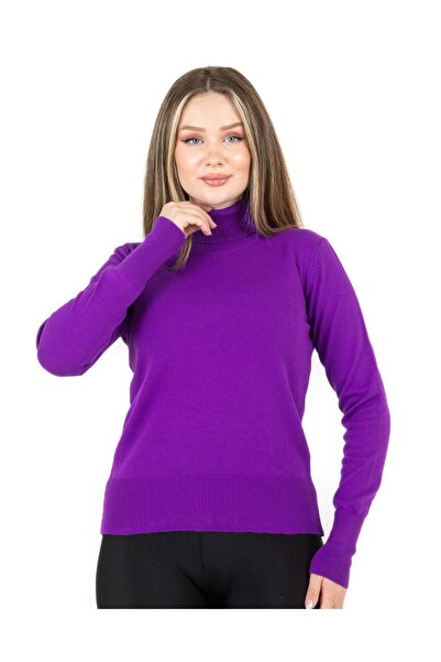 Sortie Turtleneck Basic Sweater Purple